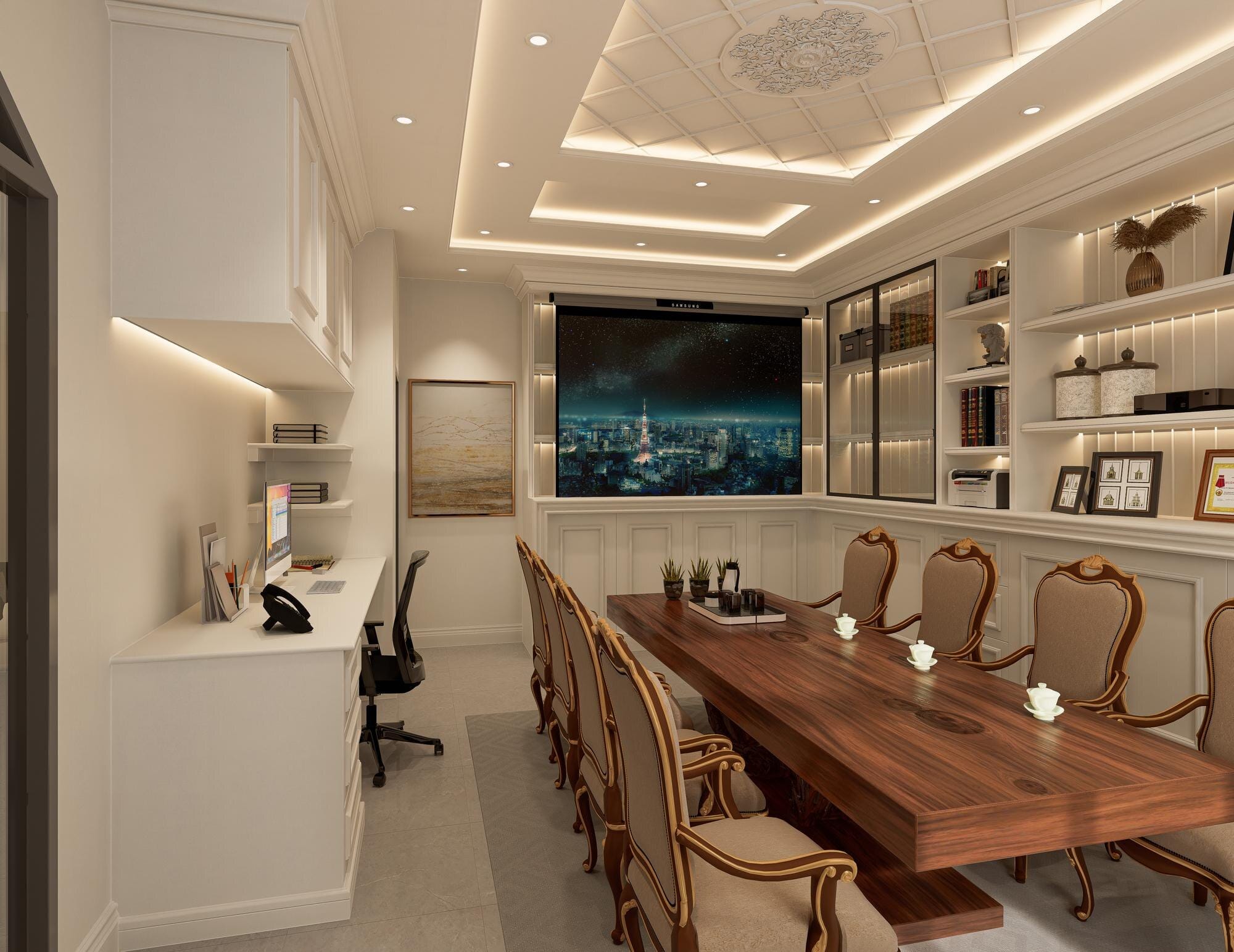 Transform Your Workspace: Elevate with Custom Trim and Crown Molding